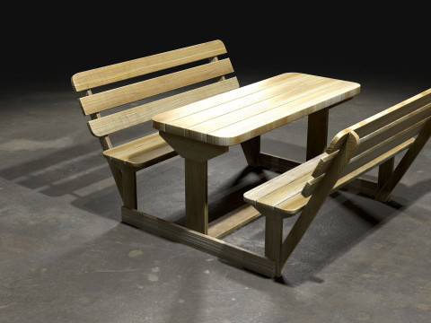पिकनिक बेंच3 3D मॉडल