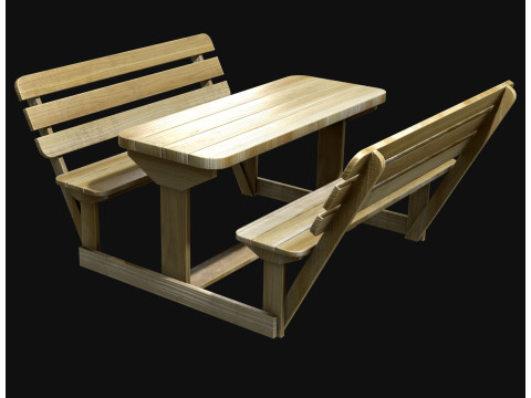 पिकनिक बेंच3 3D मॉडल