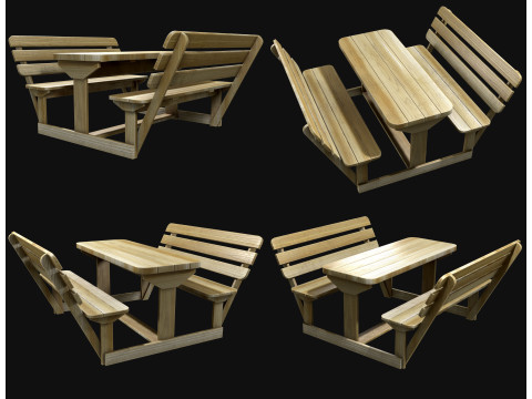 पिकनिक बेंच3 3D मॉडल