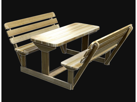 पिकनिक बेंच3 3D मॉडल