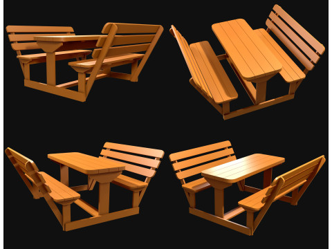 पिकनिक बेंच3 3D मॉडल