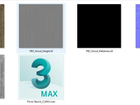 Лавка для пікніка 3 3D Модель