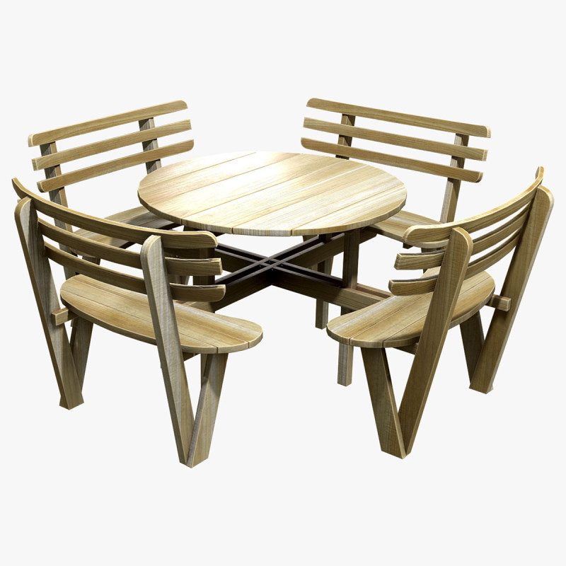 Picknickbank4 3D Modell .c4d .max .obj .3ds .fbx .stl .blend 