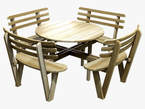 Picnic bench4 3D Model