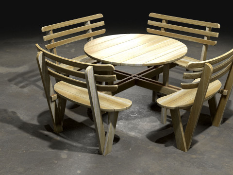 Picknickbank4 3D Modell