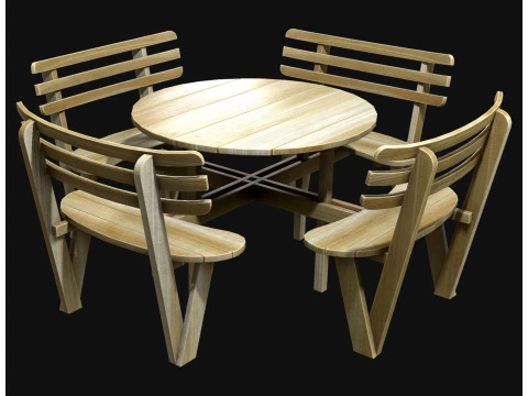 पिकनिक बेंच4 3D मॉडल