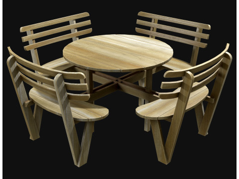 Picknickbank4 3D Modell