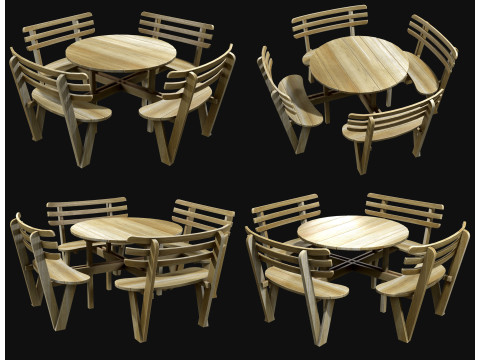 Picknickbank4 3D Modell