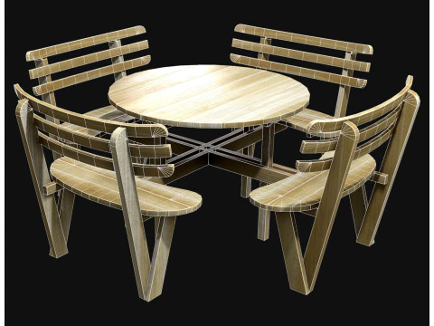 पिकनिक बेंच4 3D मॉडल