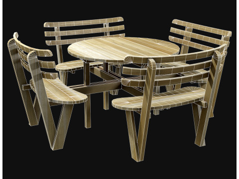 Picknickbank4 3D Modell