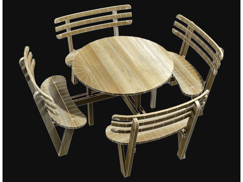 Picknickbank4 3D Modell