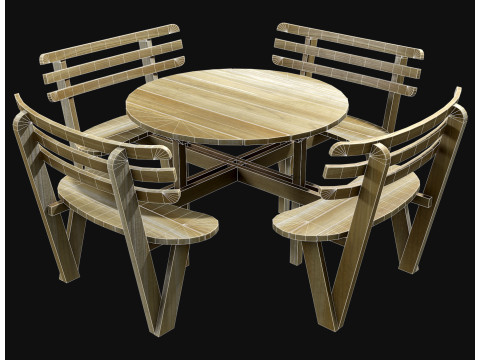 Picknickbank4 3D Modell