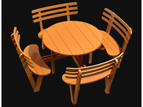 Picknickbank4 3D Modell
