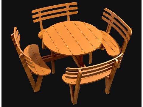 पिकनिक बेंच4 3D मॉडल