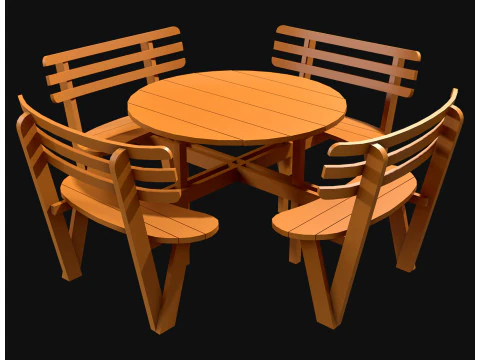 पिकनिक बेंच4 3D मॉडल