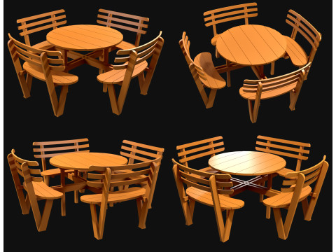 Picknickbank4 3D Modell