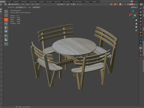 पिकनिक बेंच4 3D मॉडल