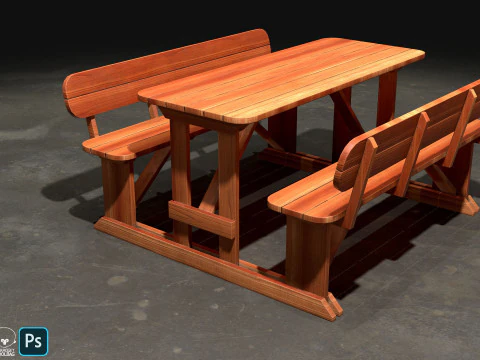 Picnic bench5 3D Model