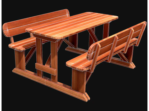 Picnic bench5 3D Model