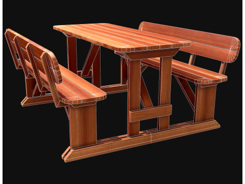 Picnic bench5 3D Model