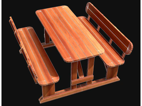 Picnic bench5 3D Model