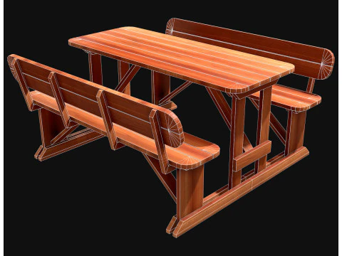 Picnic bench5 3D Model