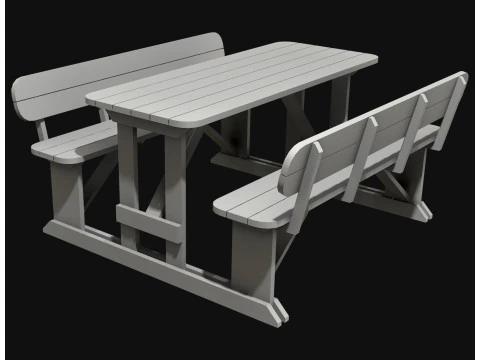 Picnic bench5 3D Model