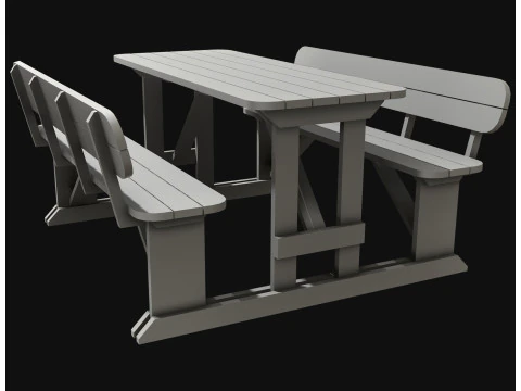 Picnic bench5 3D Model