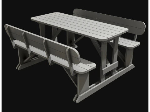 Picnic bench5 3D Model