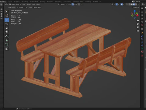 Picnic bench5 3D Model