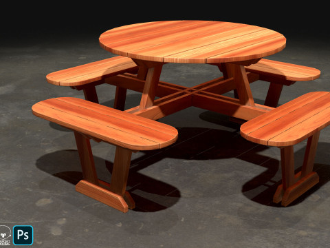 野餐长凳6 3D 模型