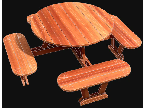 Panca da picnic6 Modello 3D