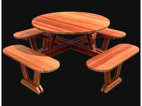 野餐长凳6 3D 模型