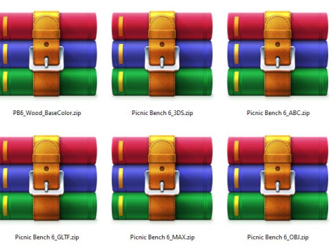 野餐长凳6 3D 模型