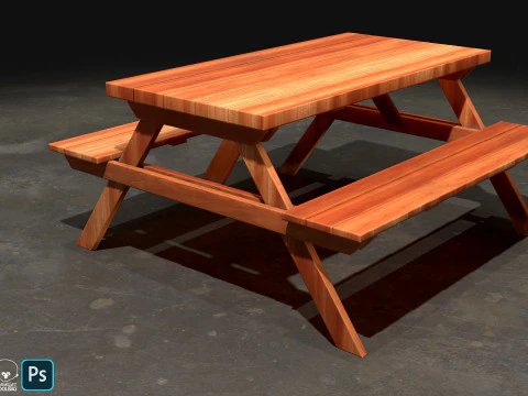 Picnic bench7 3D Model