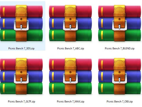 Picnic bench7 3D Model