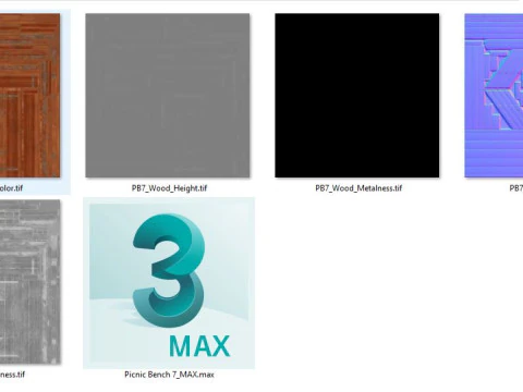 Picnic bench7 3D Model