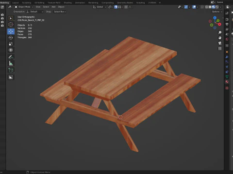 Picnic bench7 3D Model
