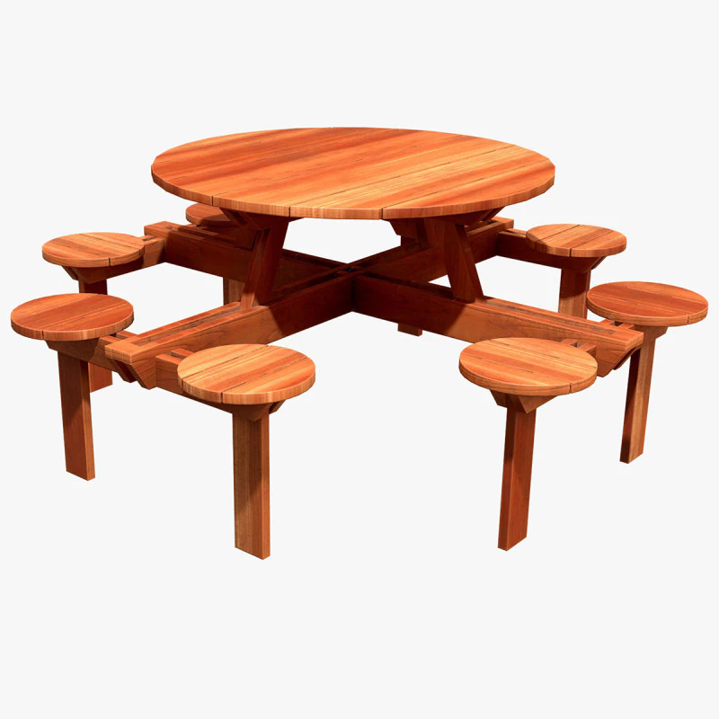 Picnic bench8 3D Model .c4d .max .obj .3ds .fbx .stl .blend 