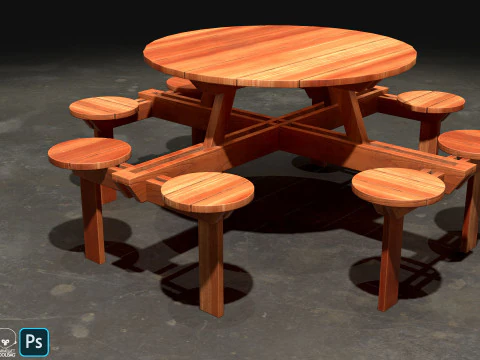 Picnic bench8 3D Model