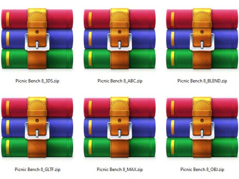 Picnic bench8 3D Model