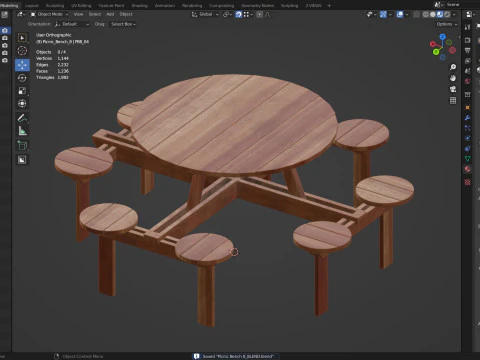 Picnic bench8 3D Model