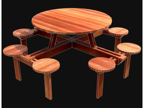 Picnic bench8 3D Model