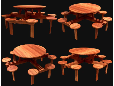 Picnic bench8 3D Model