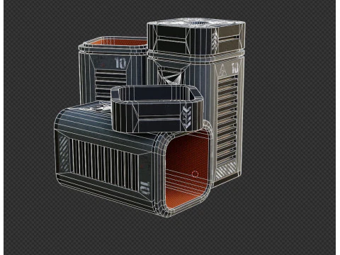 Sci-Fi Crate1 3D Model