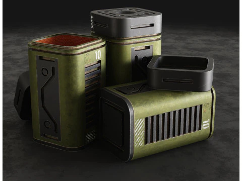Sci-Fi Crate1 3D Model