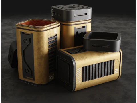 Sci-Fi Crate1 3D Model