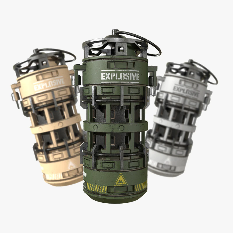 Grenade Concept2 3D Model .c4d .max .obj .3ds .fbx .stl .blend 