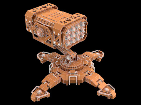 导弹发射器 1 - 粘土 3D 模型