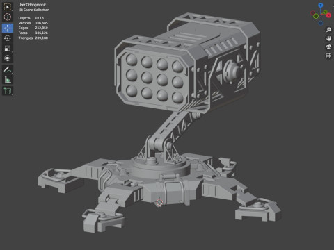 导弹发射器 1 - 粘土 3D 模型